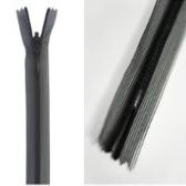 Kód: 38972 Átlátszó rejtett cipzár 25 cm - BLACK /  38972